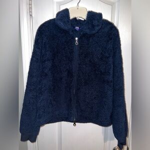 Joy Lab Like New Blue Teddy Zip Up Jacket